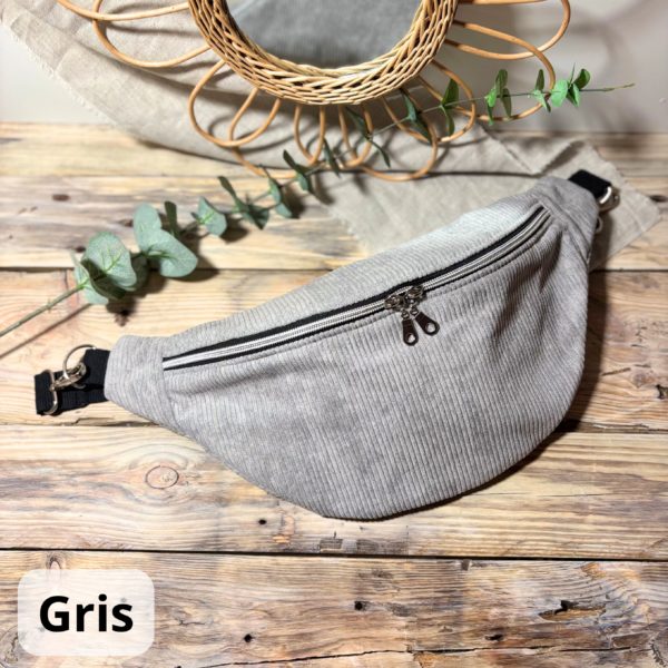 Sac banane gris