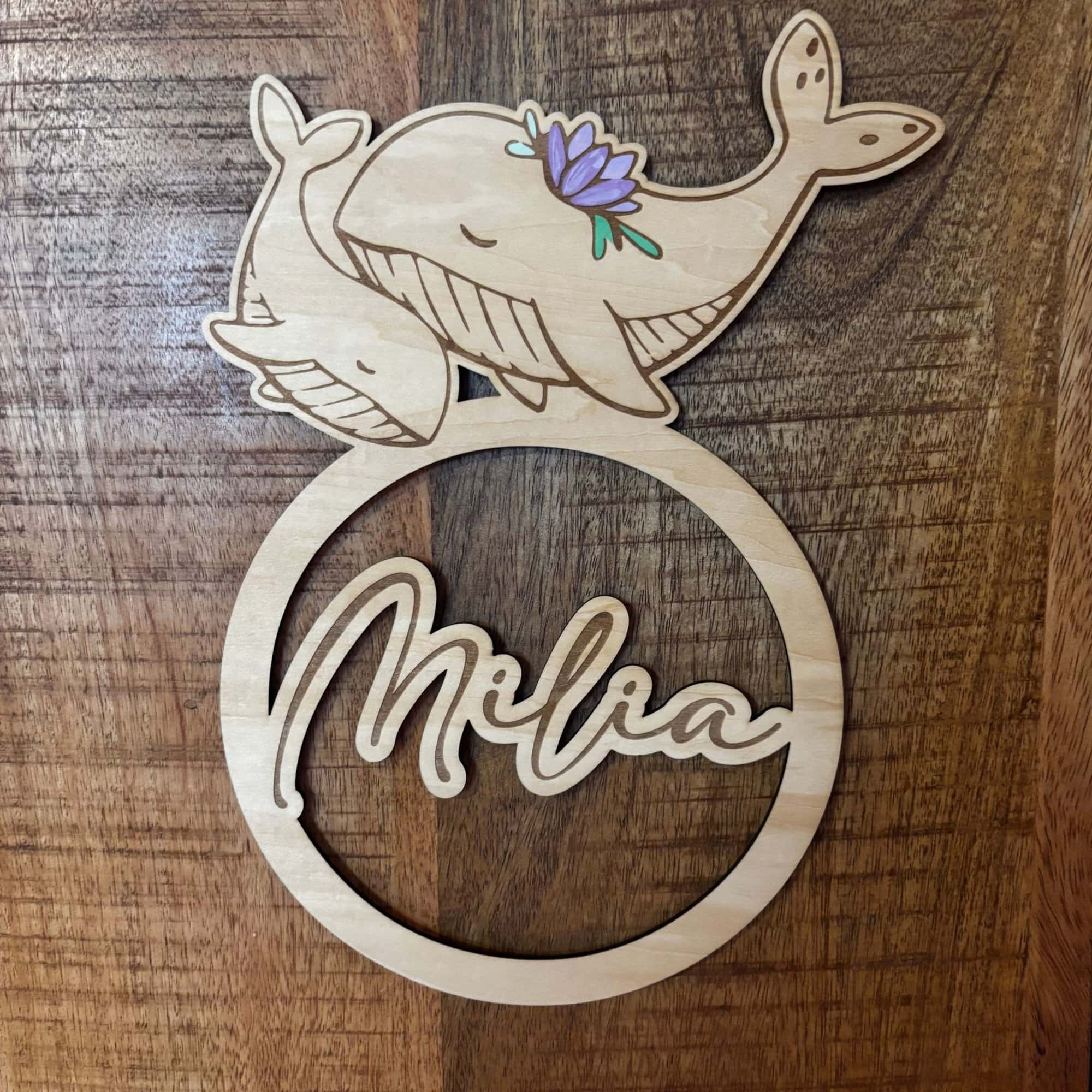 Plaque de porte Baleine