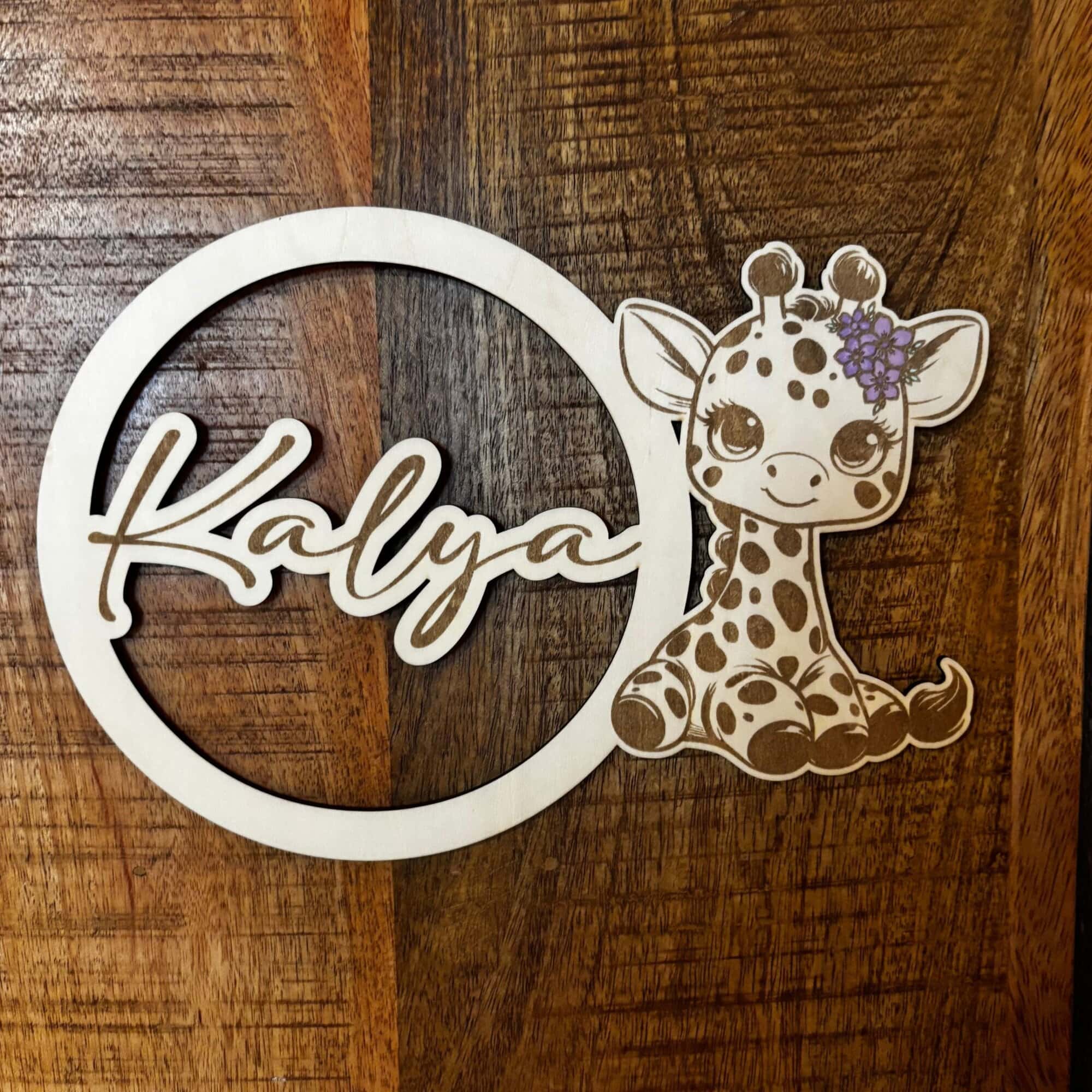 Plaque de porte Girafe